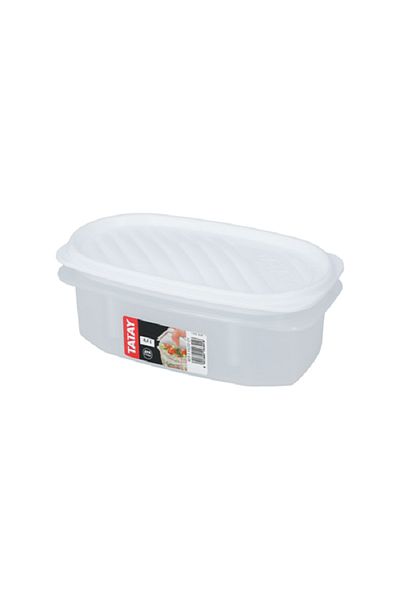 Tatay BPA Free High Quality Plastic Oval Shaped Food Container White 0.5 Liter 1163001