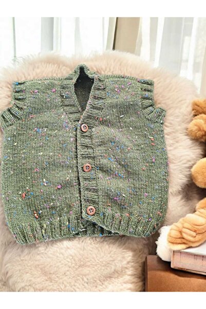 Örgü Sanatı DilekÇak El Örgüsü Yelek, Erkek Bebek Yeleği, Örgü Yelek