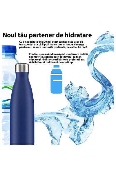 Bukate Bukate® 500ml insulated bottle, stainless steel, keeps drinks hot or cold for 12 hours.