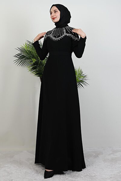 GİYZAMİLA Φόρεμα Nisan Stone Μαύρο