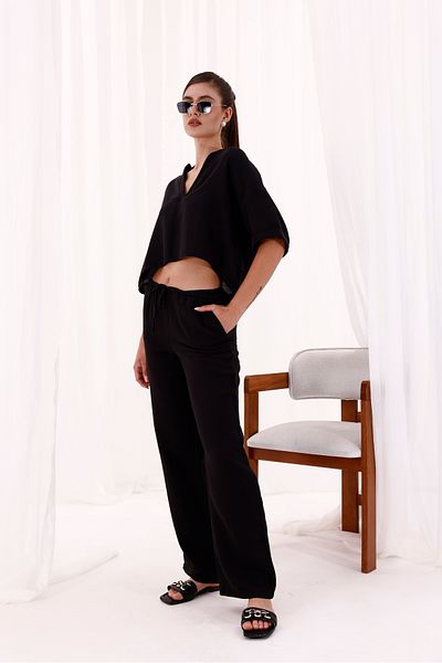 LA PANTE Bottom Top Blouse Pants Set