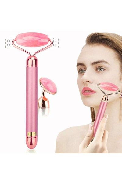 SIKS ® facial massage roller for wrinkle reduction, portable, pink