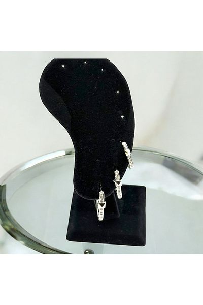 Lunays Jevelry 3 Piece Ring Model Zircon Stone Women's Earrings Silver Color