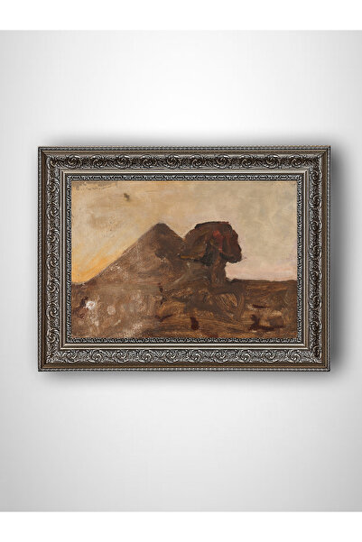 WoodyArts Piramida egipteană și sfenxul - cadru vintage gri