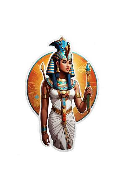 INOVATIX Set de 8 piese, autocolant zeița egipteană Neith, INOVATIX®. 6 cm