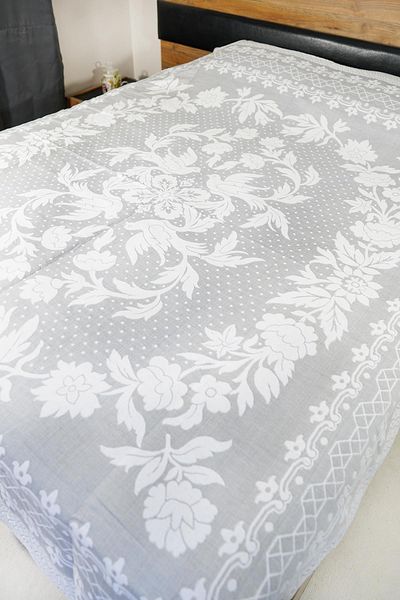 Defne&Apollon İpekçilik 100% Cotton Hand-Woven Bird Patterned Pique 190 X 225 cm - Gray