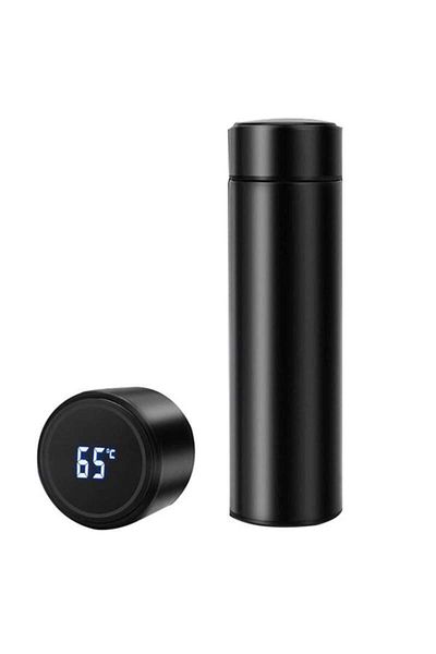 SIKS Termos inteligent cu termometru, 500 ml, negru