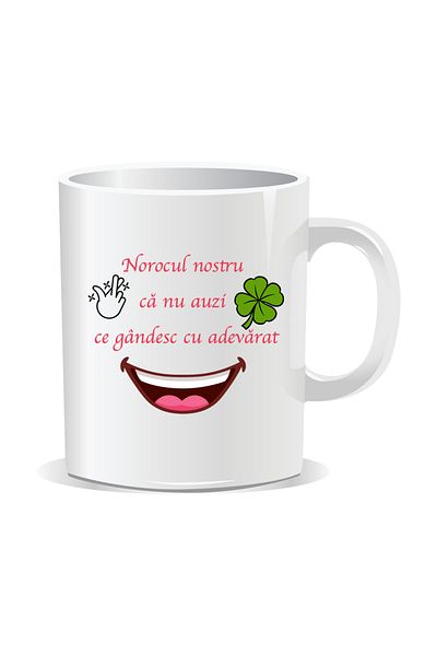 OEM Personalized mug with funny message, Lucky for us you can't hear what I'm really thinking - White interior