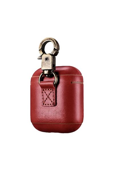 SellerRasov doar pregatiti Protective Case for Headphones, Compatible with AirPods 1 and 2, Leather, Red