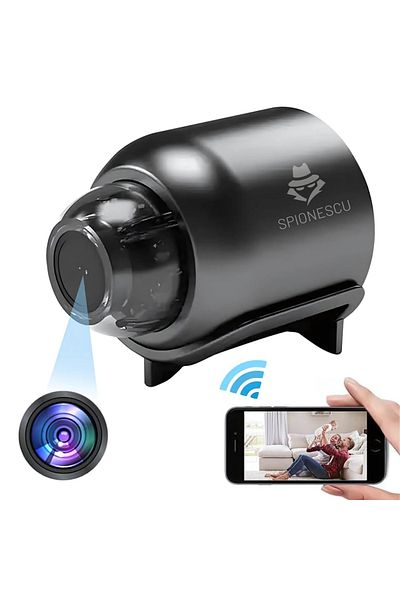 Spionescu Mini Hidden Wifi Camera, Full Hd, Night Vision, 140° Angle - Mr-l10 - 16 Gb