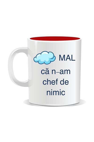 OEM Personalized mug with funny message, It's normal that I don't feel like doing anything - Red interior