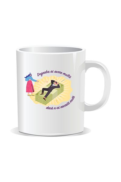 OEM Personalized mug with funny message, It's useless to have a lot of wealth if you don't have a dumb wife - White interior