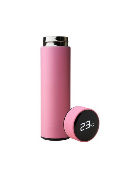 SIKS Termos inteligent cu termometru, 500 ml, roz
