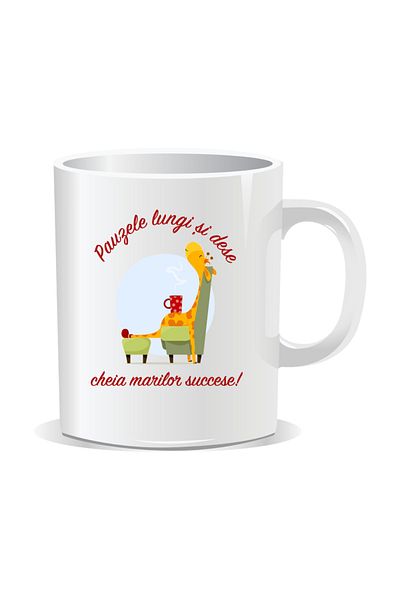 OEM Personalized mug with funny message, Small and frequent breaks are the key to great successes - White interior