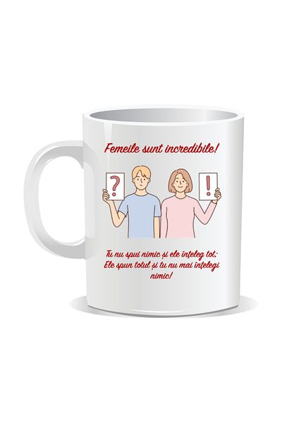OEM Personalized mug with funny message, Women are incredible - White interior