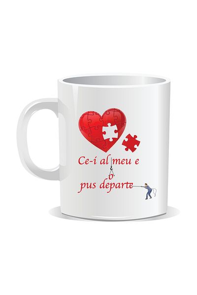 OEM Personalized mug with funny message, What's mine is put away - White interior