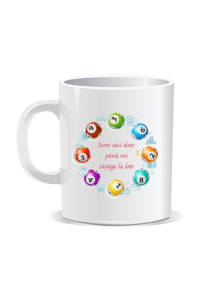 OEM Personalized mug with funny message, I'm only here until I win the lottery - White interior