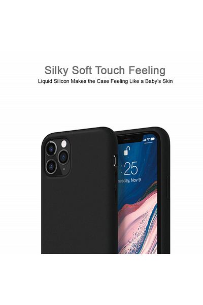 BLACK Apple iPhone 11 PRO case, Elegance Luxury, Silicone TPU Slim Shockproof BLACK