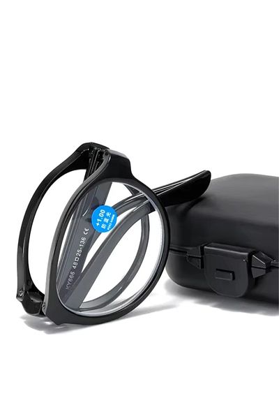 GENERAL MINI folding reading glasses + 2.00, unisex, ultra light with box, anti blue light – Black