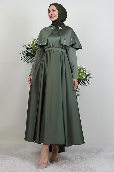 GİYZAMİLA Βραδινό φόρεμα Nira Hijab Χακί