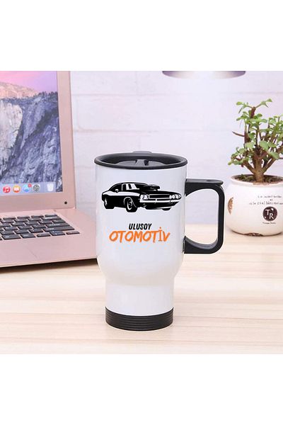Çılgıntrend Steel Cup Thermos with Special Handle and Logo for Companies - 450Mlt