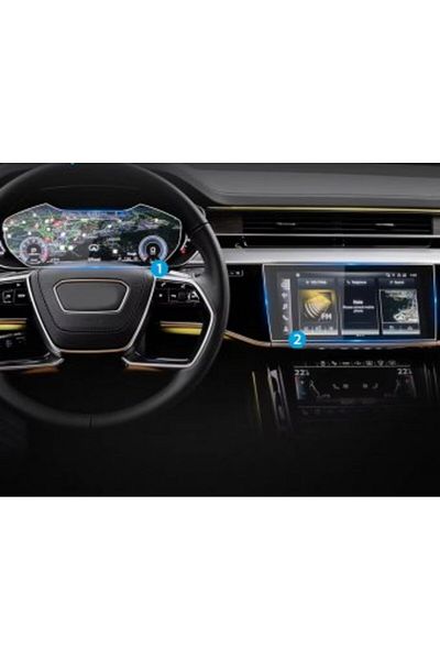 Audi A8 2023 navigation screen + clock display + air conditioning display King Protec protective film