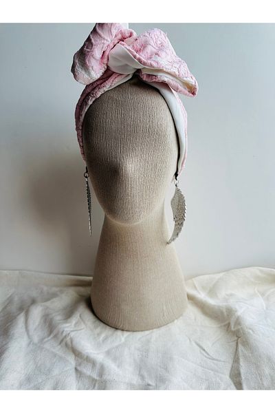Bukiro Double Sided Lace Wire Bandana 2 Sided Wire Hair Band Pearl and Sequined Hair Band
