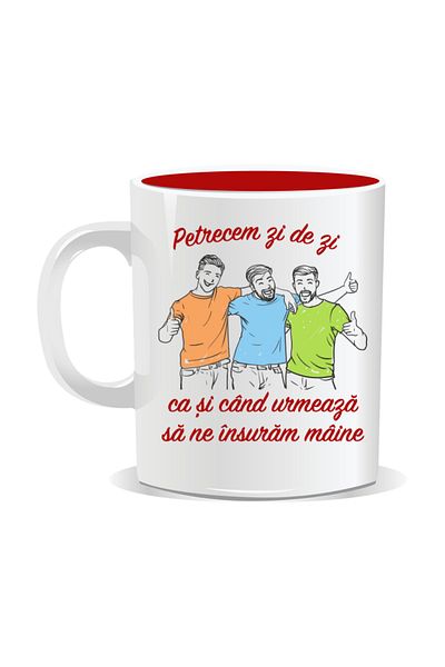 OEM Personalized mug with funny message, We spend every day as if we were getting married tomorrow - Red interior