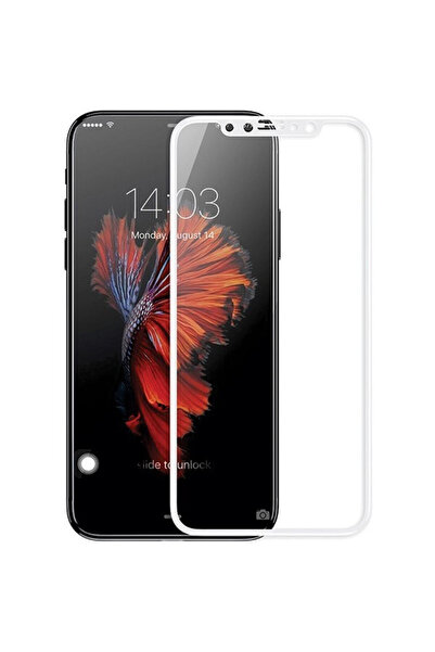 OEM Стъклено фолио за Apple iPhone XS MAX, 5D, изцяло лепило, бяло