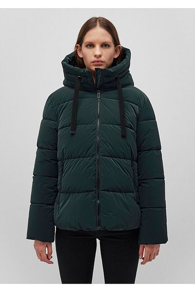 Mavi Dark Green Puffer Jacket with Hood