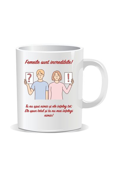 OEM Personalized mug with funny message, Women are incredible - White interior