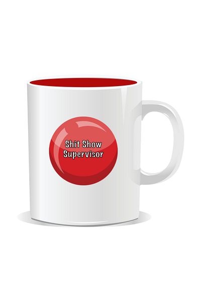 OEM Personalized mug with funny message, Shit Show Supervisor - Red interior