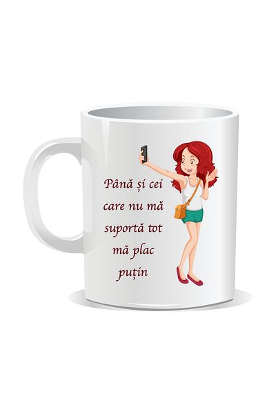 OEM Personalized mug with funny message, Even those who can't stand me still like me a little - White interior