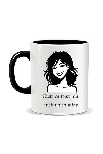 OEM Personalized mug with funny message, All like everyone else but none like me - Black interior