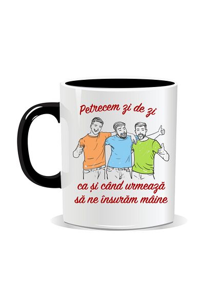 OEM Personalized mug with funny message, We spend every day as if we were getting married tomorrow - Black interior