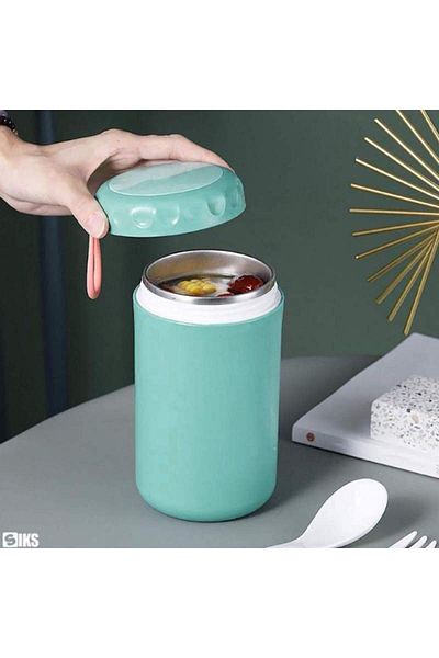 SIKS Thermal Casserole For Soup, Spoon, Fork Included, Stainless Steel Interior, 750 ml