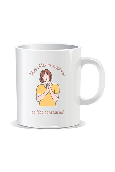 OEM Personalized mug with funny message, I always let my husband do what I want - White interior
