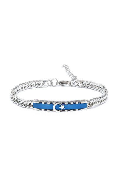 AKSESUARIM Moon Star Themed Steel Bracelet
