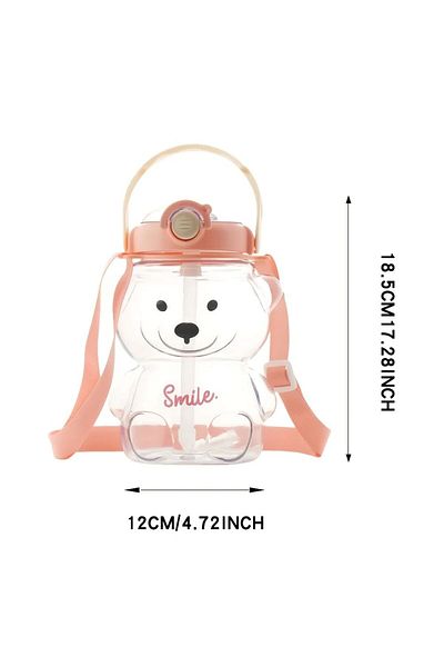 Emre Bebe Bpa Free Teddy Bear Water Bottle with Straw 946 ml - Babybean Portable Lockable Water Bottle