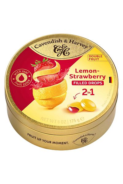 Cavendish Cavendish & Harvey Double Fruit Drops (Lemon & Strawberry) 175 Gr