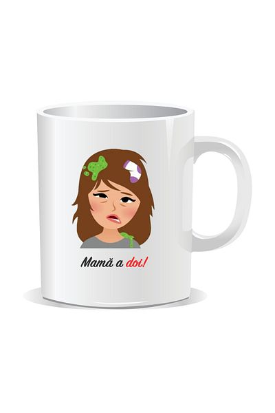 OEM Personalized mug with funny message, Mother of two - White interior