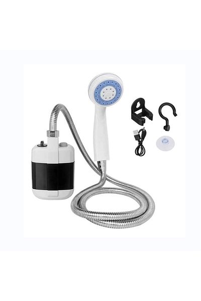 OEM Duș portabil de camping, tub de aluminiu de 1,5 m, încărcare USB, 2200 mAh, multifuncțional