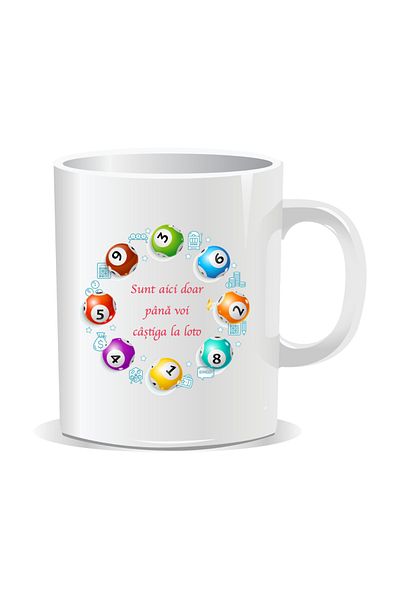 OEM Personalized mug with funny message, I'm only here until I win the lottery - White interior