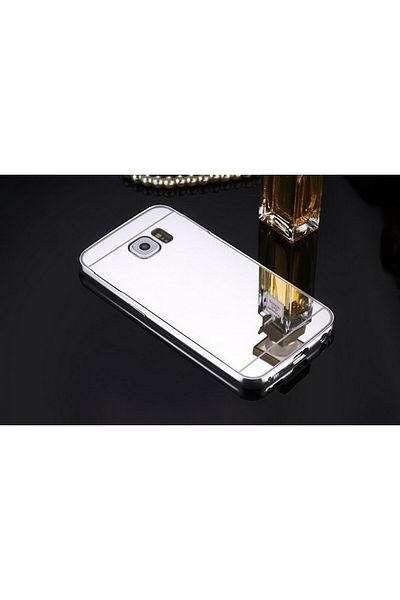 OEM Carcasă Samsung Galaxy S6 Edge cu oglindă, argintie