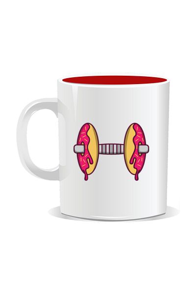 OEM Personalized mug with funny message, Today I'm making donuts - Red interior