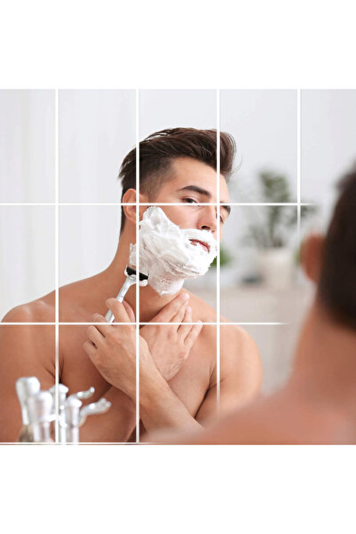 OEM Set de autocolante argintii cu design pătrat - oglinzi decorative de lux ...