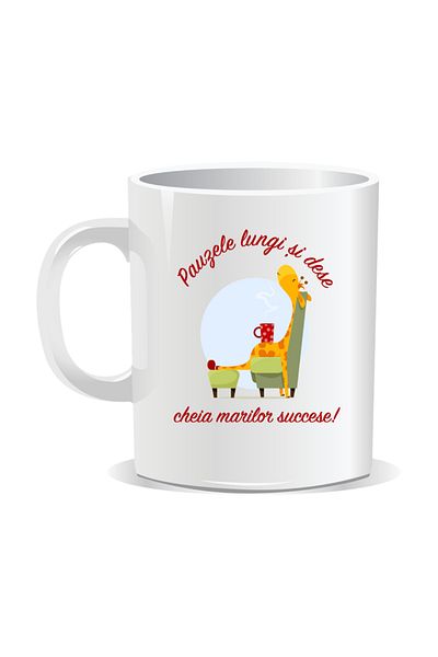 OEM Personalized mug with funny message, Small and frequent breaks are the key to great successes - White interior