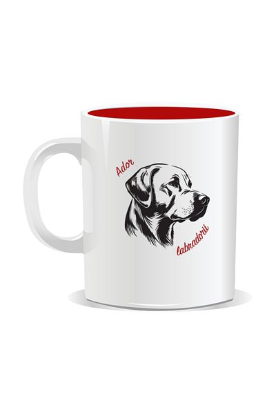 OEM Personalized mug with messages for dog lovers, I love Labradors - Red interior
