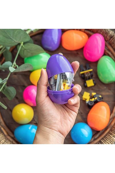 FUN LITTLE 12PCS Building Blocks Easter Eggs for Easter Egg Hunt Easter Basket Stuffers for Kids