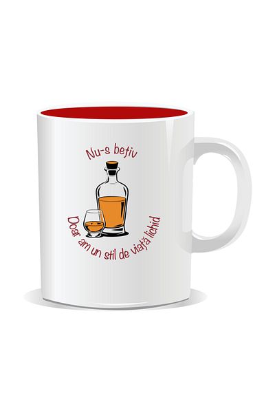 OEM Personalized mug with message for stylish drinkers, I'm not drunk - Red interior
